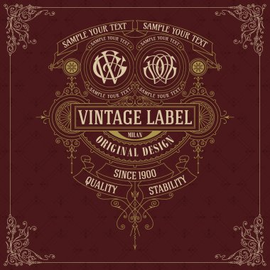 Eski vintage kartı ile çiçek süsleme - vektör