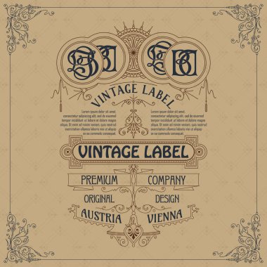 Eski vintage kartı ile çiçek süsleme - vektör