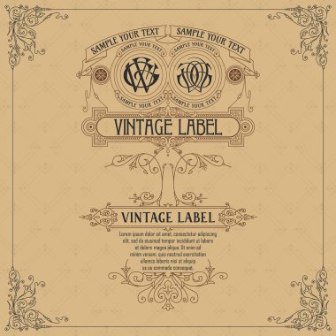 Eski vintage kartı ile çiçek süsleme - vektör