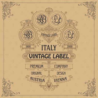 Eski vintage kartı ile çiçek süsleme - vektör