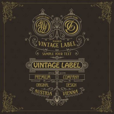 Eski vintage kartı ile çiçek süsleme - vektör