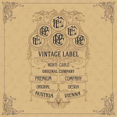 Eski vintage kartı ile çiçek süsleme - vektör