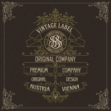 Eski vintage kartı ile çiçek süsleme - vektör