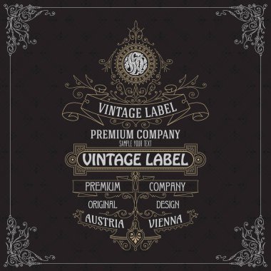 Eski vintage kartı ile çiçek süsleme - vektör