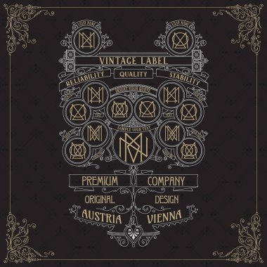 Eski vintage kartı ile çiçek süsleme - vektör