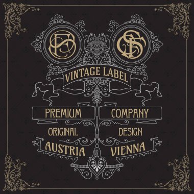 Eski vintage kartı ile çiçek süsleme - vektör