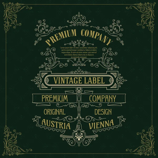 Eski vintage kartı ile çiçek süsleme - vektör