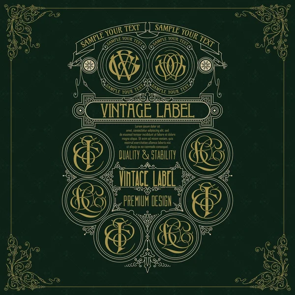 Eski vintage kartı ile çiçek süsleme - vektör