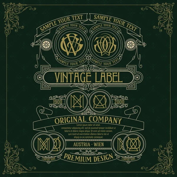 Eski vintage kartı ile çiçek süsleme - vektör