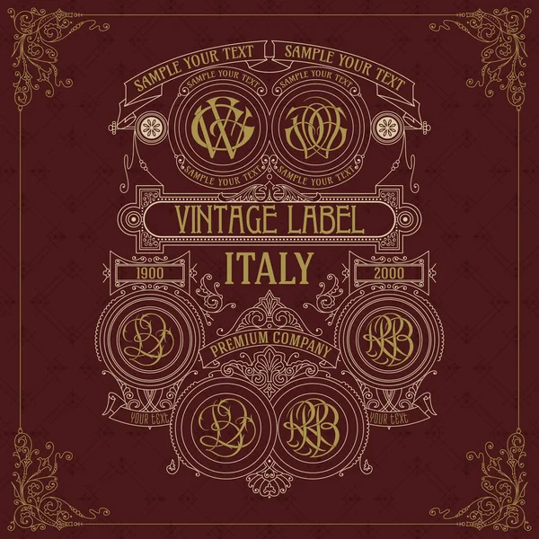 Eski vintage kartı ile çiçek süsleme - vektör