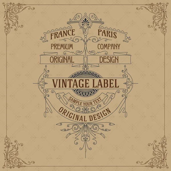 Eski vintage kartı ile çiçek süsleme - vektör