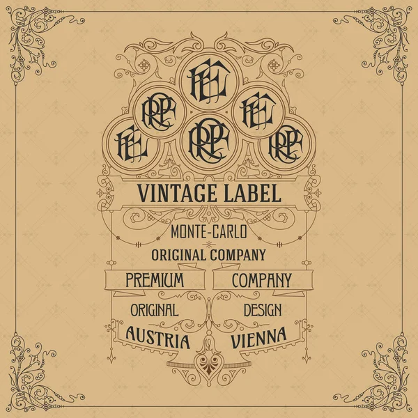 Eski vintage kartı ile çiçek süsleme - vektör