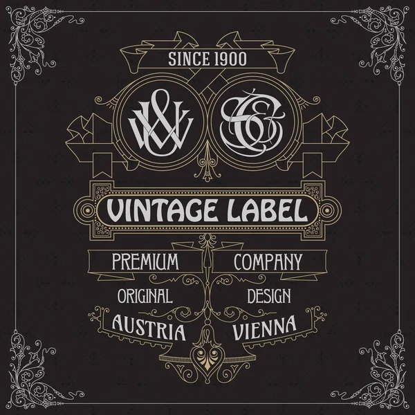 Eski vintage kartı ile çiçek süsleme - vektör