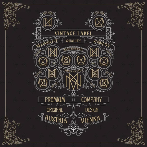 Eski vintage kartı ile çiçek süsleme - vektör