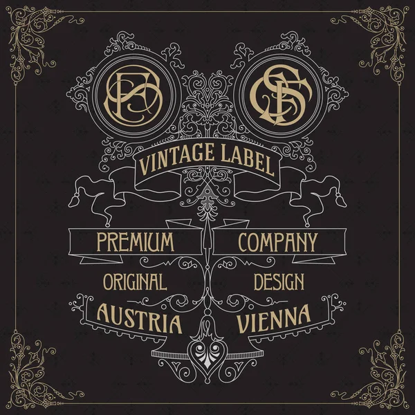 Eski vintage kartı ile çiçek süsleme - vektör