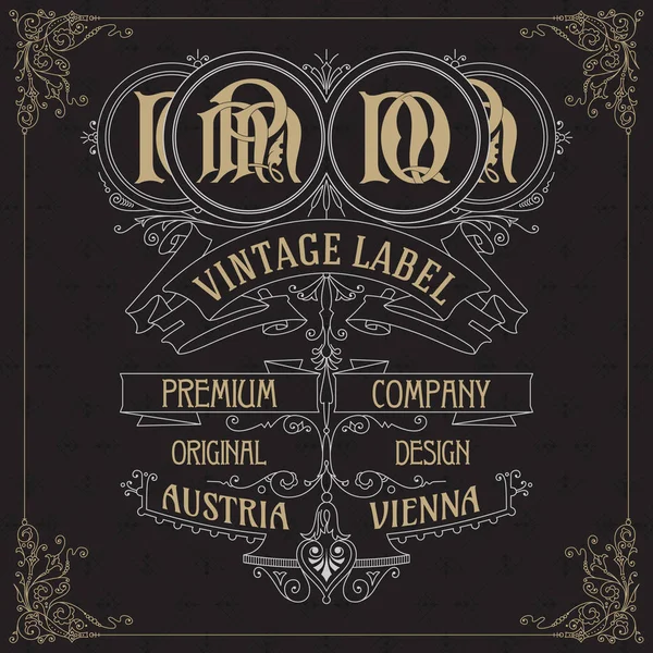 Eski vintage kartı ile çiçek süsleme - vektör