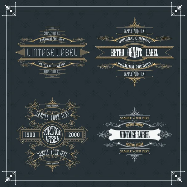 Vintage typographic label premium — Stock Vector