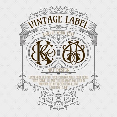 Çiçek süsleme ile eski vintage kartı 