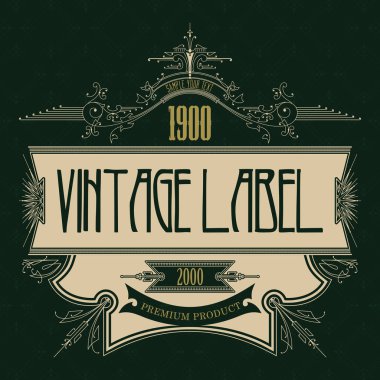 Vintage tipografik etiket premium - vektör