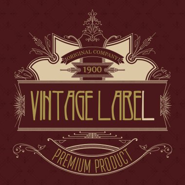 Vintage tipografik etiket premium - vektör