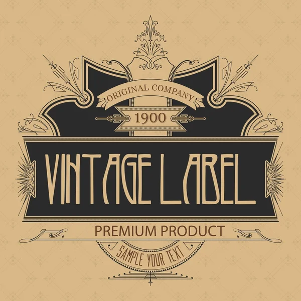 Prémio de rótulo tipográfico vintage - vector — Vetor de Stock