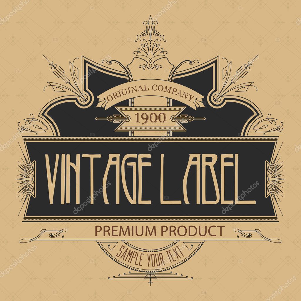 Vintage typographic label premium - vector