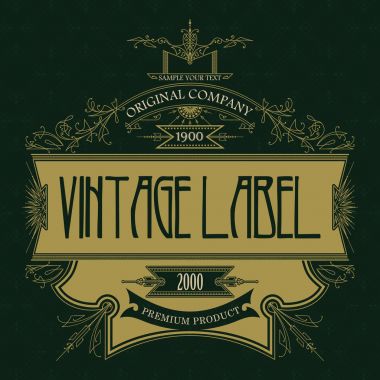 Vintage tipografik etiket premium - vektör
