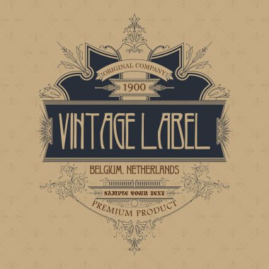 Vintage tipografik etiket premium - vektör