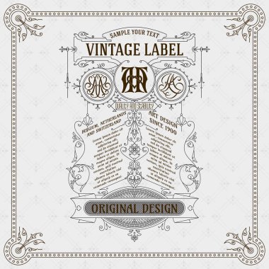 Eski vintage kartı ile çiçek süsleme - vektör