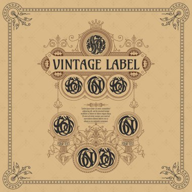 Eski vintage kartı ile çiçek süsleme - vektör