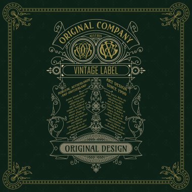 Eski vintage kartı ile çiçek süsleme - vektör