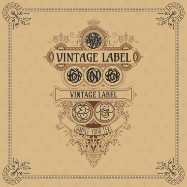 Eski vintage kartı ile çiçek süsleme - vektör