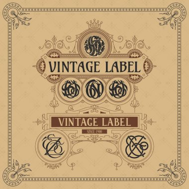 Eski vintage kartı ile çiçek süsleme - vektör