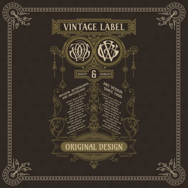 Eski vintage kartı ile çiçek süsleme - vektör