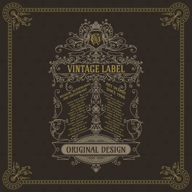 Eski vintage kartı ile çiçek süsleme - vektör