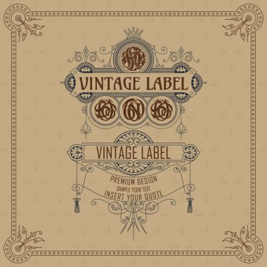 Eski vintage kartı ile çiçek süsleme - vektör