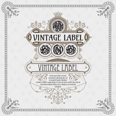 Eski vintage kartı ile çiçek süsleme - vektör