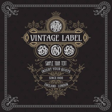 Eski vintage kartı ile çiçek süsleme - vektör