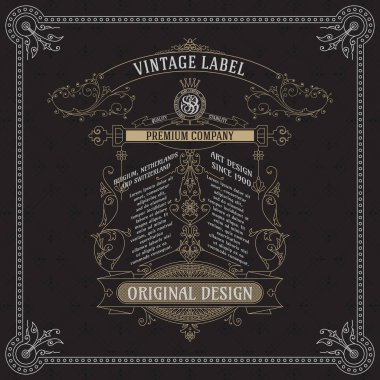 Eski vintage kartı ile çiçek süsleme - vektör