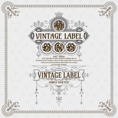 Eski vintage kartı ile çiçek süsleme - vektör