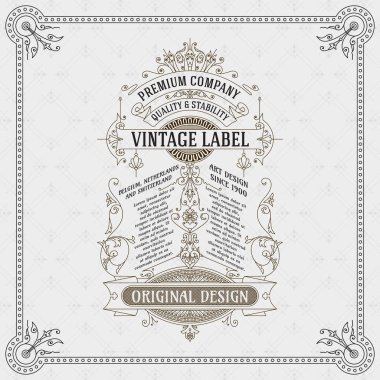 Eski vintage kartı ile çiçek süsleme - vektör