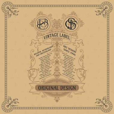 Eski vintage kartı ile çiçek süsleme - vektör