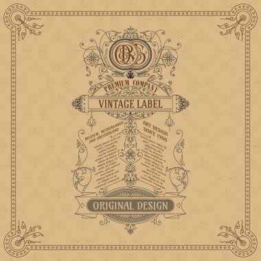 Eski vintage kartı ile çiçek süsleme - vektör