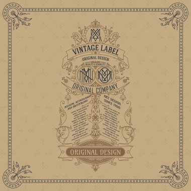 Eski vintage kartı ile çiçek süsleme - vektör