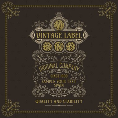 Eski vintage kartı ile çiçek süsleme - vektör