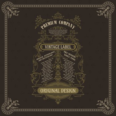 Eski vintage kartı ile çiçek süsleme - vektör