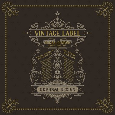 Eski vintage kartı ile çiçek süsleme - vektör