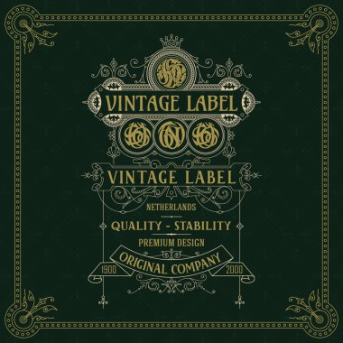 Eski vintage kartı ile çiçek süsleme - vektör