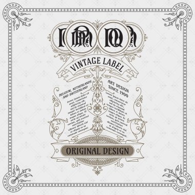 Eski vintage kartı ile çiçek süsleme - vektör