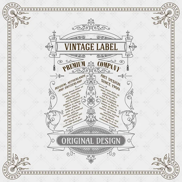 Vecchia carta vintage con ornamento floreale - vettore — Vettoriale Stock